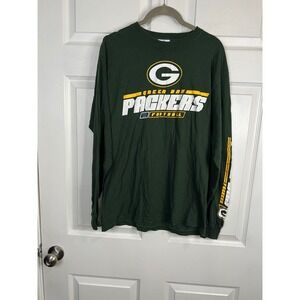 NFL Team Apparel Green Bay Packers Shirt Mens Green Long Sleeve Graphic - Medium